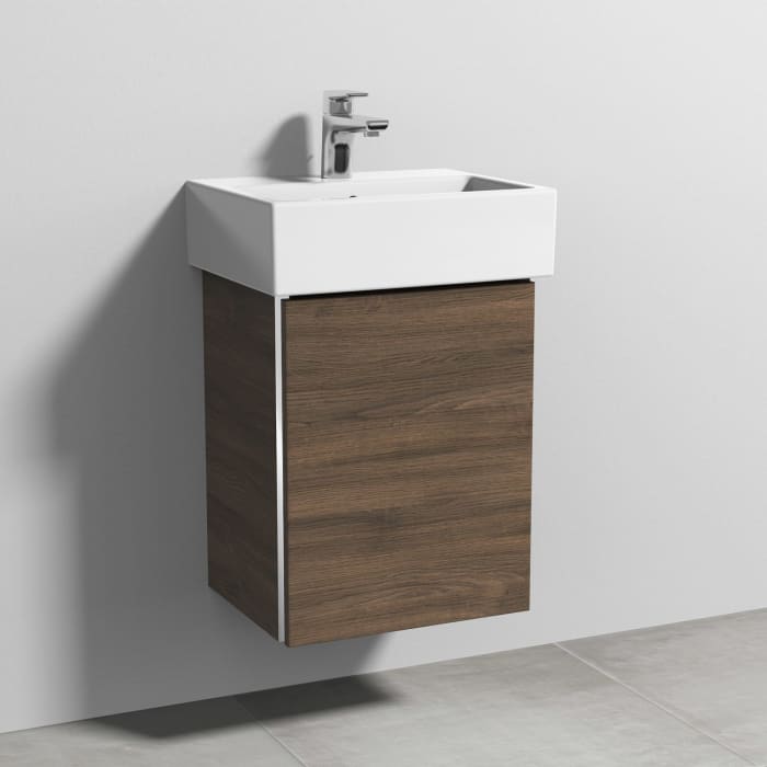 Sanipa 3way Waschtischunterbau für Keramik-Waschtisch Vero Air 45 cm, 1 Tür, Anschlag rechts, mit Griffleiste