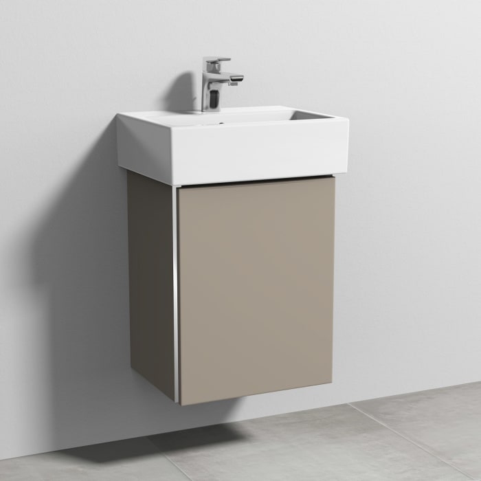 Sanipa 3way Waschtischunterbau für Keramik-Waschtisch Vero Air 45 cm, 1 Tür, Anschlag rechts, mit Griffleiste