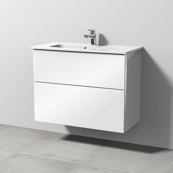 Sanipa 3way Waschtischunterbau für Keramik-Waschtisch ME by Starck 83 cm, 2 Auszüge mit Aufsatzgriff, geringere Tiefe