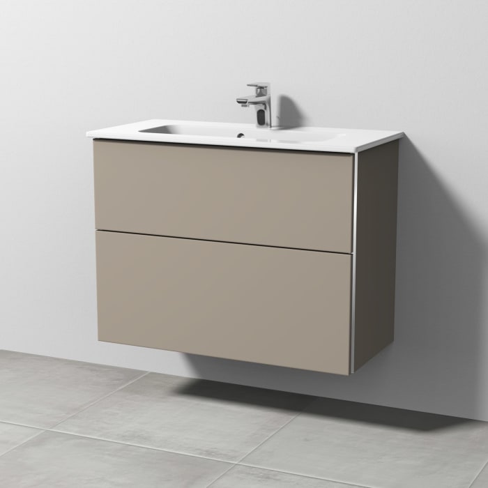 Sanipa 3way Waschtischunterbau für Keramik-Waschtisch ME by Starck 83 cm, 2 Auszüge mit Aufsatzgriff, geringere Tiefe