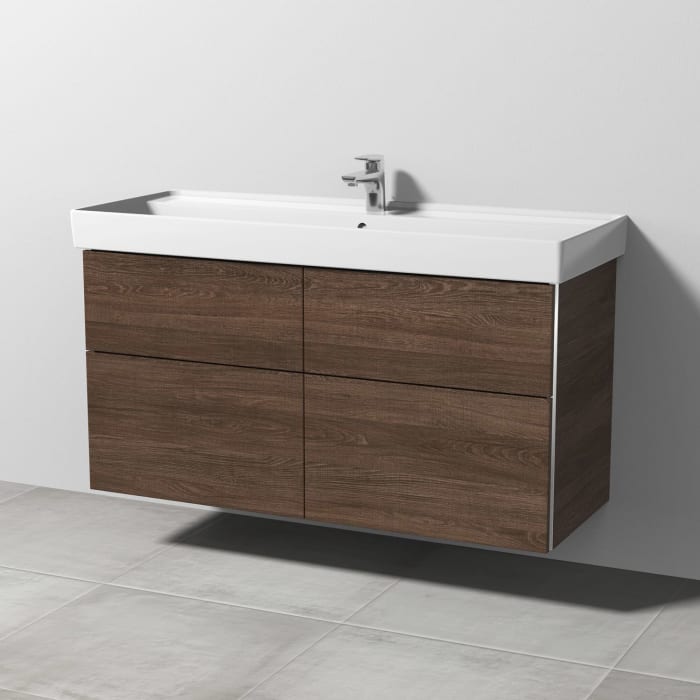 Sanipa 3way Waschtischunterbau für Keramik-Waschtisch Collaro 120 cm, 4 Auszüge mit Griffleisten