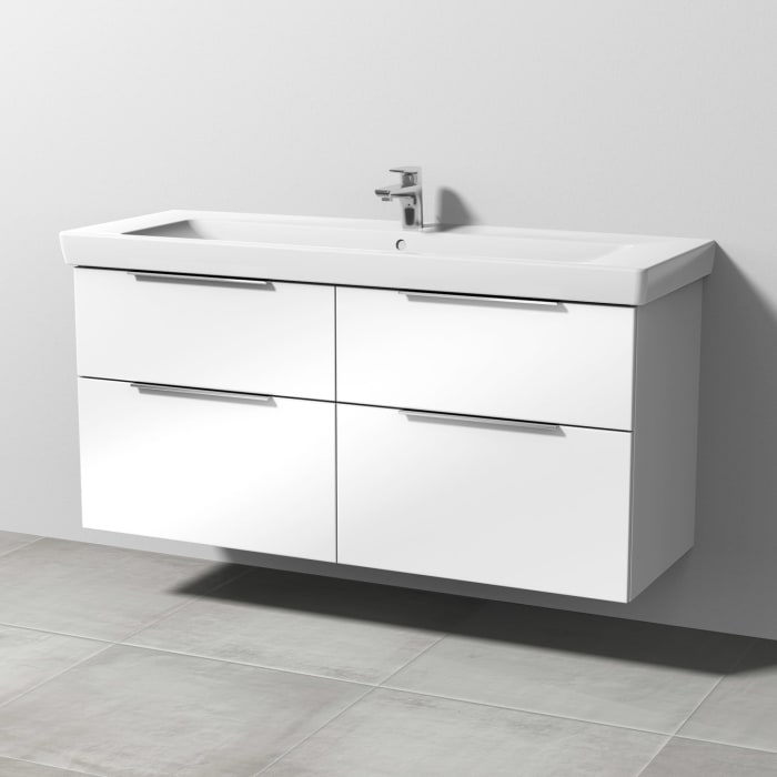 Sanipa 3way Waschtischunterbau für Keramik-Waschtisch Subway 2.0 130 cm, 4 Auszüge mit Aufsatzgriff