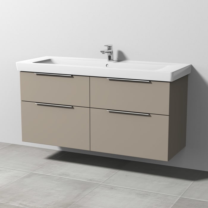 Sanipa 3way Waschtischunterbau für Keramik-Waschtisch Subway 2.0 130 cm, 4 Auszüge mit Aufsatzgriff