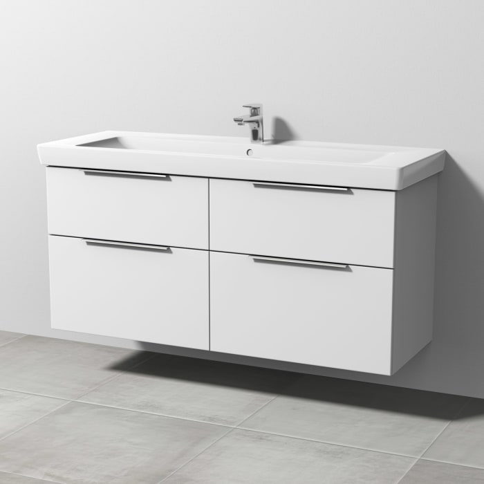 Sanipa 3way Waschtischunterbau für Keramik-Waschtisch Subway 2.0 130 cm, 4 Auszüge mit Aufsatzgriff