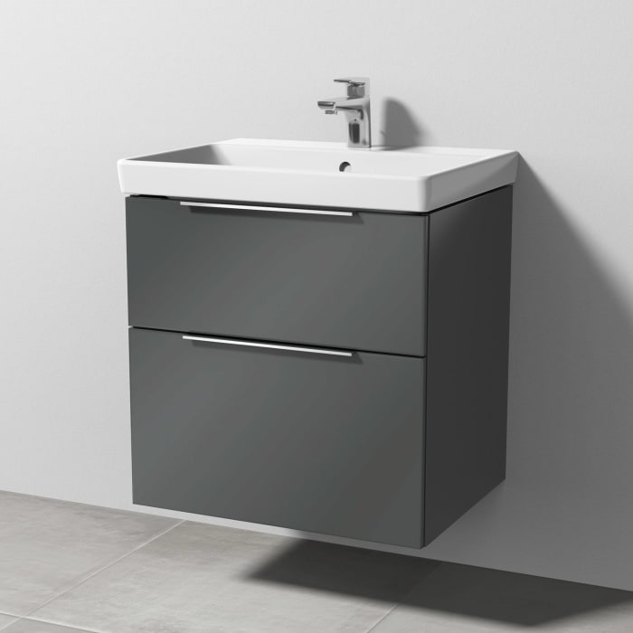 Sanipa 3way Waschtischunterbau für Keramik-Waschtisch Avento 60 cm, 2 Auszüge mit Aufsatzgriff