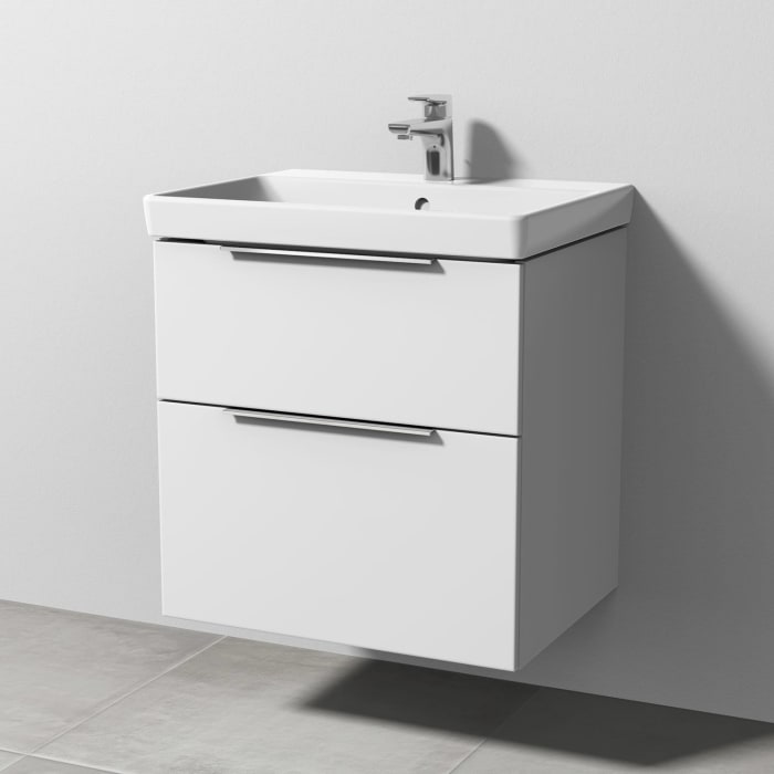 Sanipa 3way Waschtischunterbau für Keramik-Waschtisch Avento 60 cm, 2 Auszüge mit Aufsatzgriff