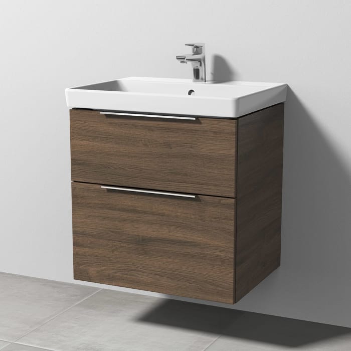 Sanipa 3way Waschtischunterbau für Keramik-Waschtisch Avento 60 cm, 2 Auszüge mit Aufsatzgriff