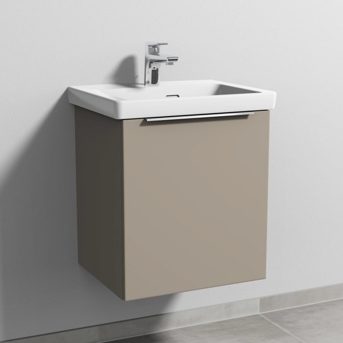 Sanipa 3way Waschtischunterbau für Keramik-Waschtisch Subway 3.0 50 cm, 1 Tür, Anschlag rechts, mit Aufsatzgriff