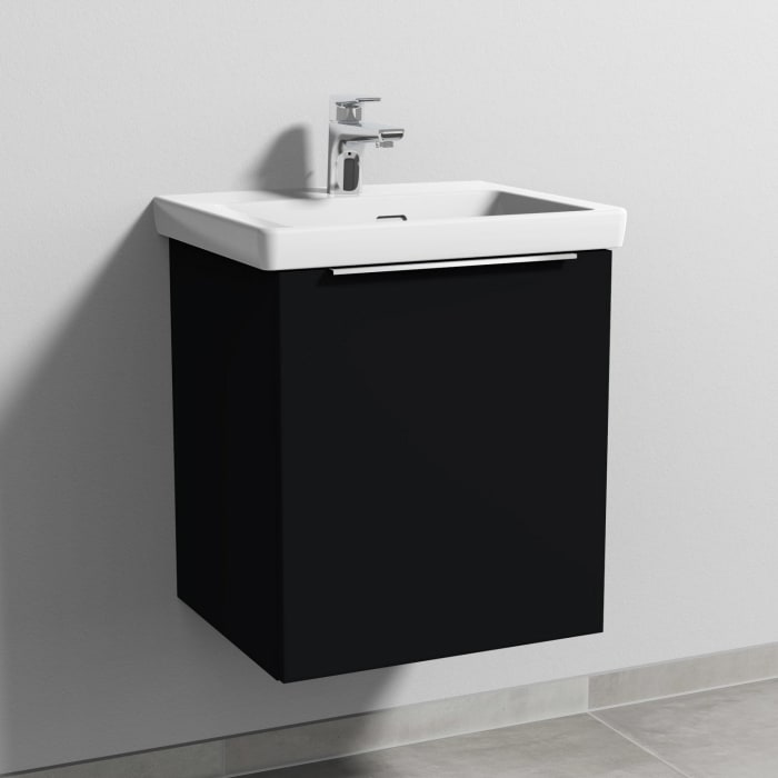 Sanipa 3way Waschtischunterbau für Keramik-Waschtisch Subway 3.0 50 cm, 1 Tür, Anschlag rechts, mit Aufsatzgriff