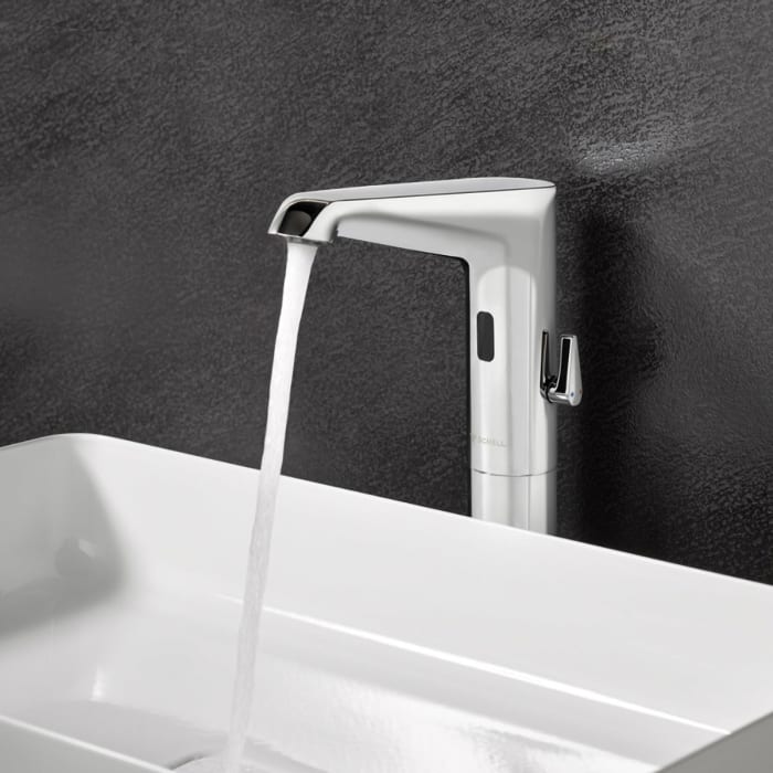 Schell XERIS E² Elektronische Waschtisch-Armatur mit Stecker-Netzteil, Hochdruck-Kaltwasser, L