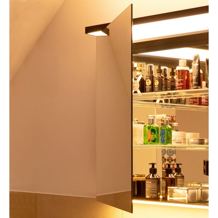 Schneider BORDO TW Spiegelschrank ALU1 60/1/TW/L 59,5 x 73,1 cm, Steckdose links, CH