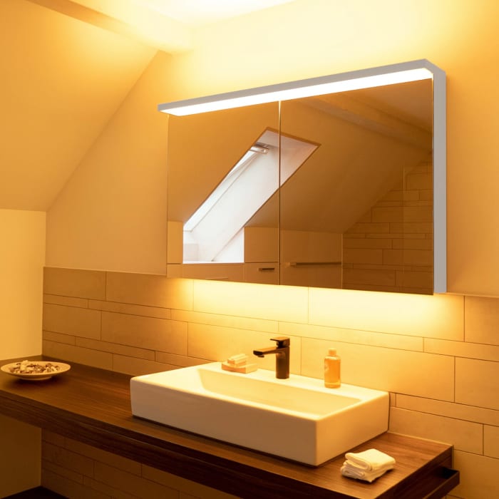 Schneider BORDO TW Spiegelschrank ALU1 60/2/TW/R 59,5 x 73,1 cm, Steckdose rechts, CH