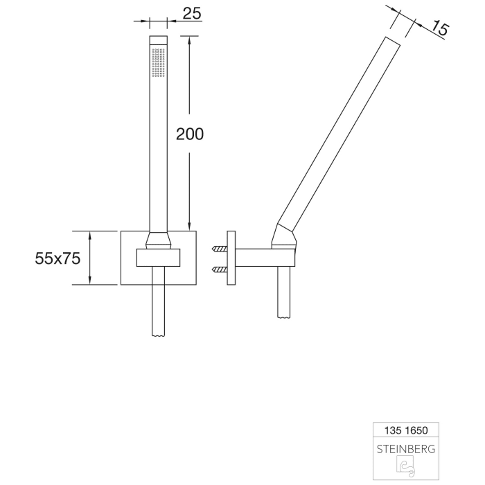 Steinberg Serie 135 Handbrause mit Wandhalter