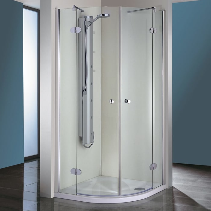 Steinkamp Living Runddusche 4-teilig 100 x 90 cm Radius 50 cm Ausführung links inkl. easypearl