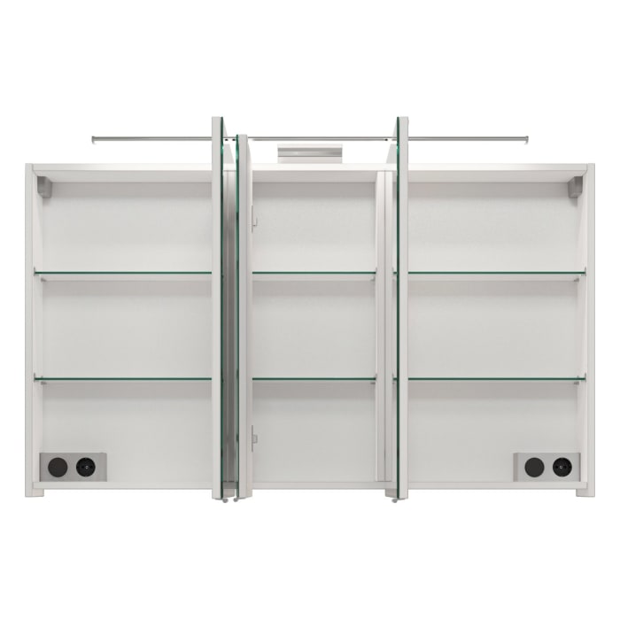 Steinkamp Joy 2.0 Spiegelschrank 120 cm mit 3 Türen und LED-Aufsatzleuchte, Schweizer Norm