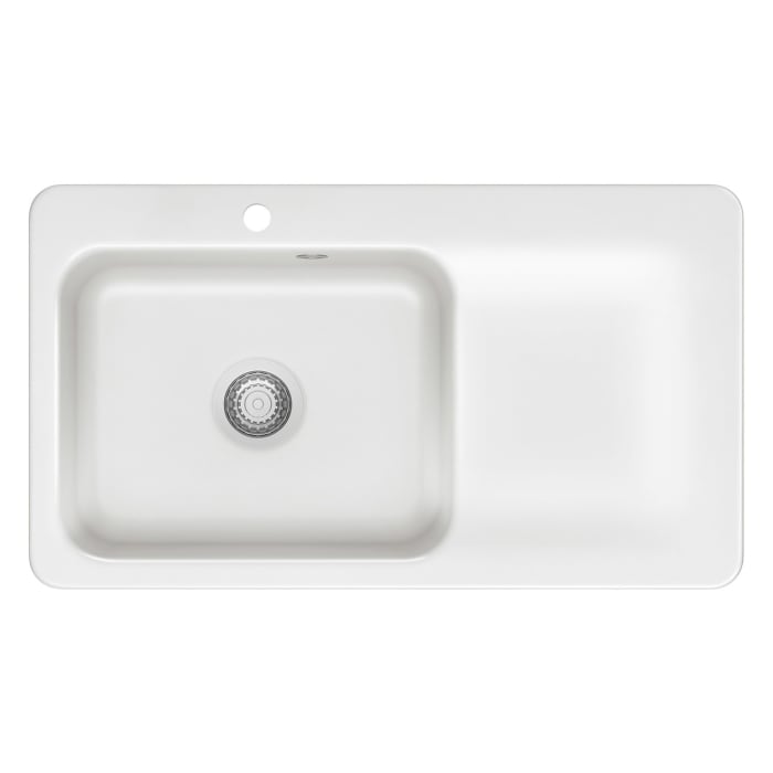 Systemceram Keradomo Juna 90 Einbauspüle links mit Excenterbetätigung, mit CLEANPLUS