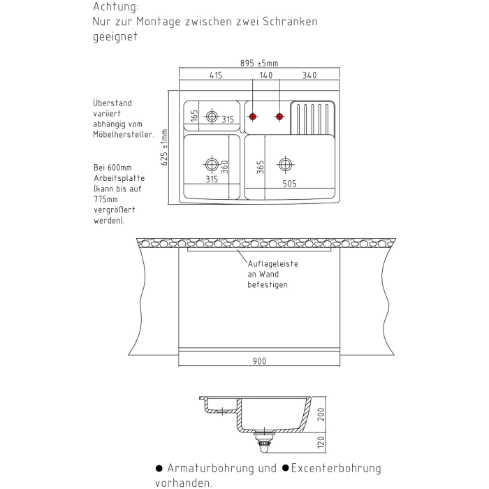 Systemceram Keradomo Centra 90 Keramik-Element mit Excenterablauf