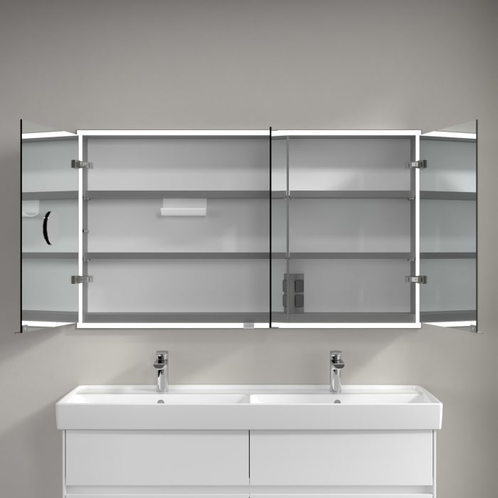 Villeroy & Boch My View Now Einbau-Spiegelschrank 130 cm, 3 Türen, mit Sensordimmer