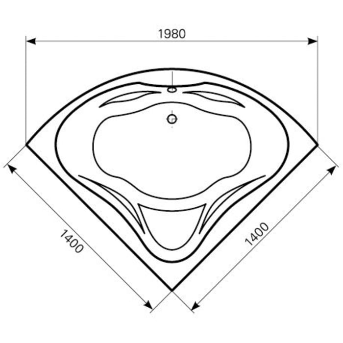 Mauersberger Eck-Badewanne Berlandi 140 x 140 cm