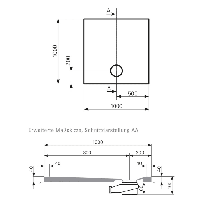 Mauersberger Duschfläche Davisi 100 x 100 cm