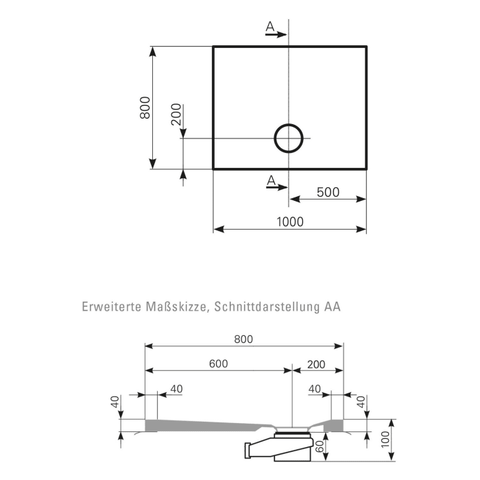Mauersberger Duschfläche Davisi 100 x 80 cm