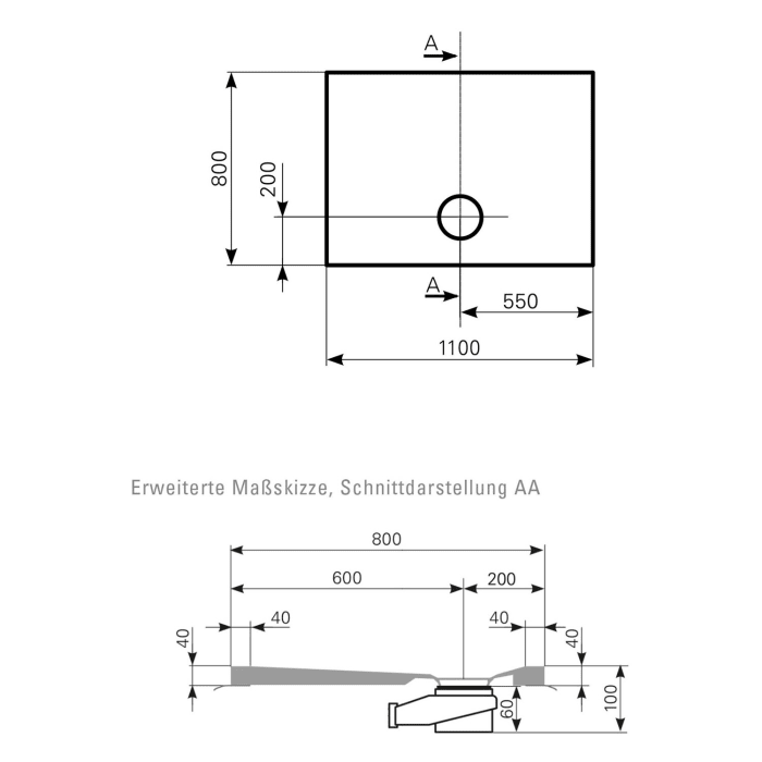 Mauersberger Duschfläche Davisi 110 x 80 cm