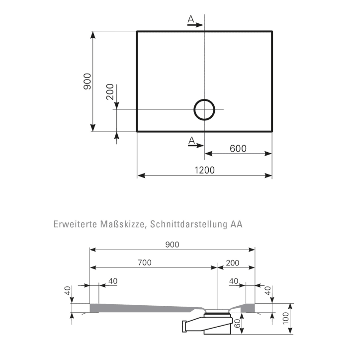 Mauersberger Duschfläche Davisi 120 x 90 cm