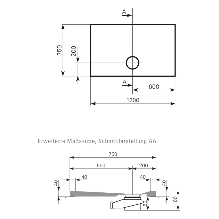 Mauersberger Duschfläche Davisi 120 x 75 cm