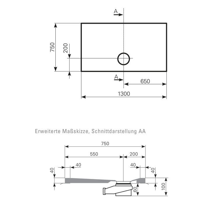 Mauersberger Duschfläche Davisi 130 x 75 cm