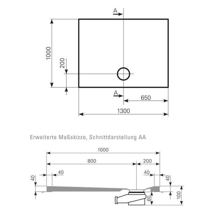 Mauersberger Duschfläche Davisi 130 x 100 cm