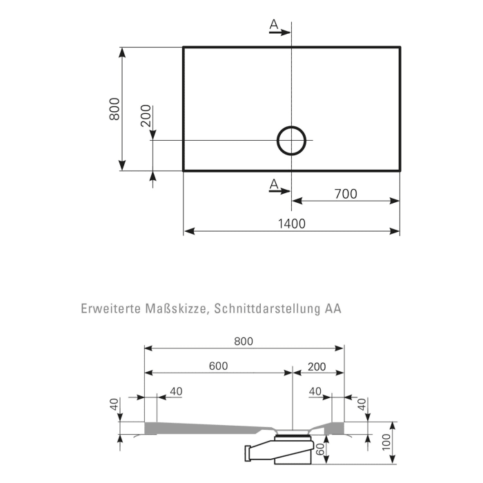 Mauersberger Duschfläche Davisi 140 x 80 cm