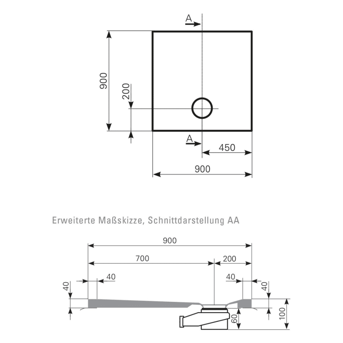 Mauersberger Duschfläche Davisi 90 x 90 cm