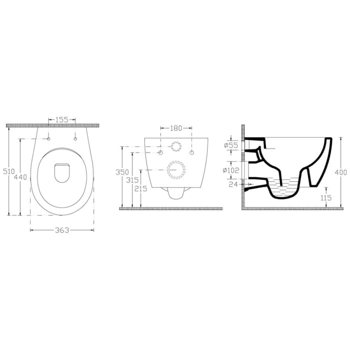 Home 2.0 Wand-WC spülrandlos, ohne WC-Sitz