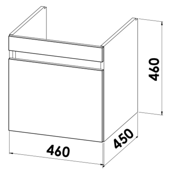 Lodge Waschtischunterschrank 46 cm mit 1 Auszug für Waschtisch Duravit Vero Air
