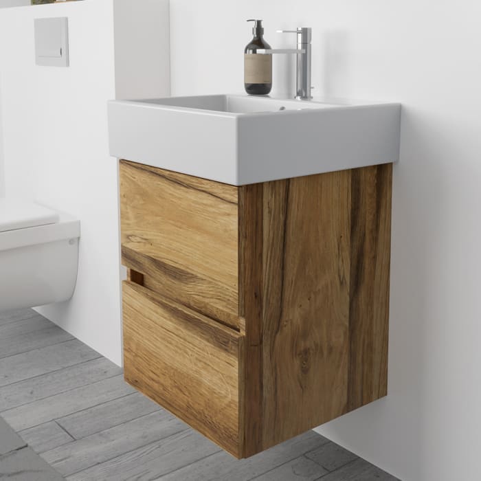 Lodge Waschtischunterschrank 46 cm mit 2 Auszügen für Waschtisch Duravit Vero Air