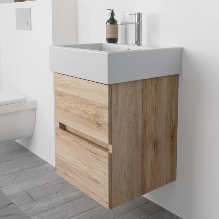 Lodge Waschtischunterschrank 46 cm mit 2 Auszügen für Waschtisch Duravit Vero Air