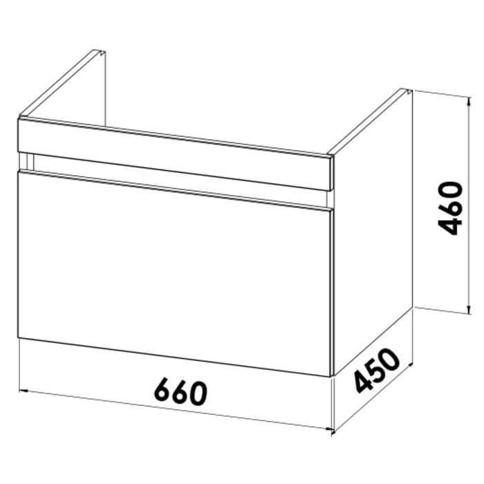 Lodge Waschtischunterschrank 66 cm mit 1 Auszug für Waschtisch Duravit Vero Air
