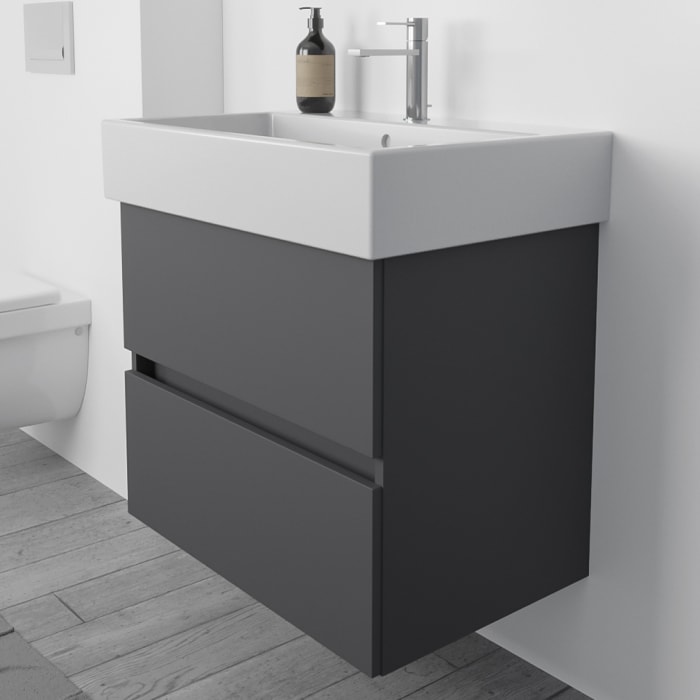 Lodge Waschtischunterschrank 66 cm mit 2 Auszügen für Waschtisch Duravit Vero Air