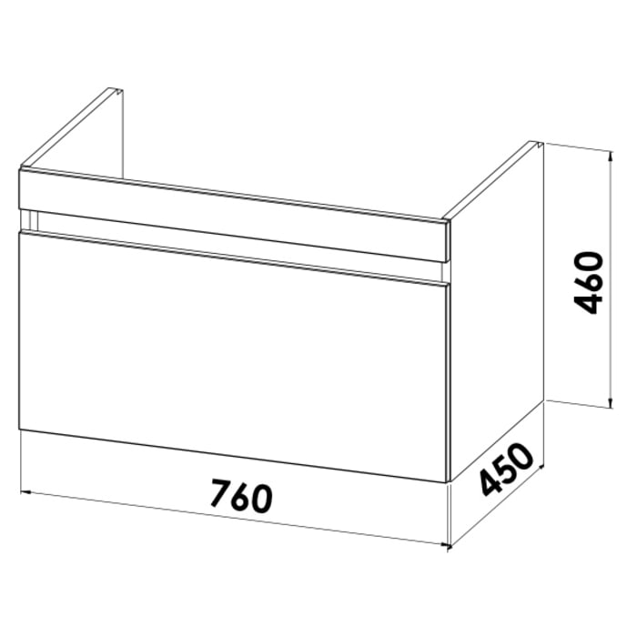 Lodge Waschtischunterschrank 76 cm mit 1 Auszug für Waschtisch Duravit Vero Air