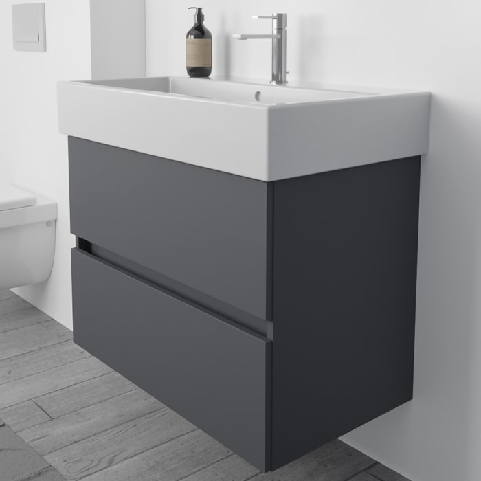 Lodge Waschtischunterschrank 76 cm mit 2 Auszügen für Waschtisch Duravit Vero Air