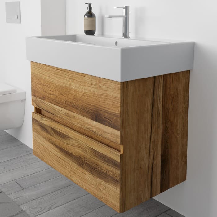 Lodge Waschtischunterschrank 76 cm mit 2 Auszügen für Waschtisch Duravit Vero Air