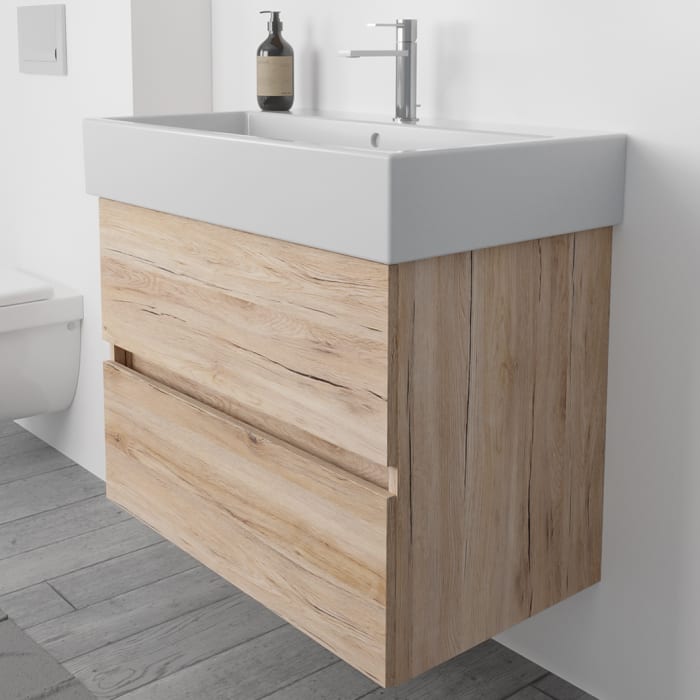 Lodge Waschtischunterschrank 76 cm mit 2 Auszügen für Waschtisch Duravit Vero Air