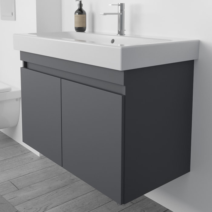 Lodge Waschtischunterschrank 85 cm mit 2 Türen für Waschtisch Geberit iCon