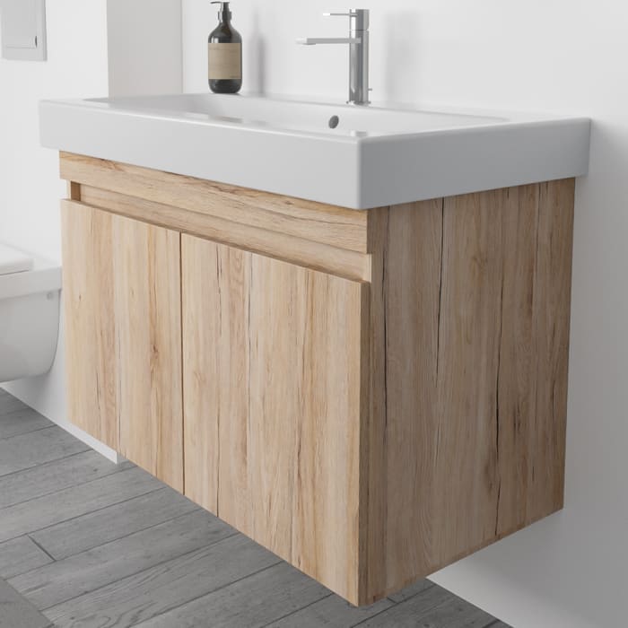 Lodge Waschtischunterschrank 85 cm mit 2 Türen für Waschtisch Geberit iCon