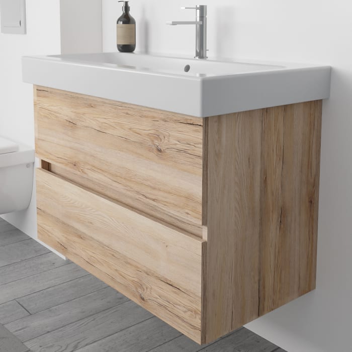 Lodge Waschtischunterschrank 85 cm mit 2 Auszügen für Waschtisch Geberit iCon