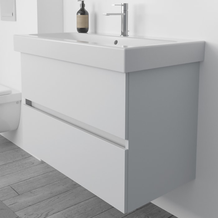 Lodge Waschtischunterschrank 85 cm mit 2 Auszügen für Waschtisch Geberit iCon