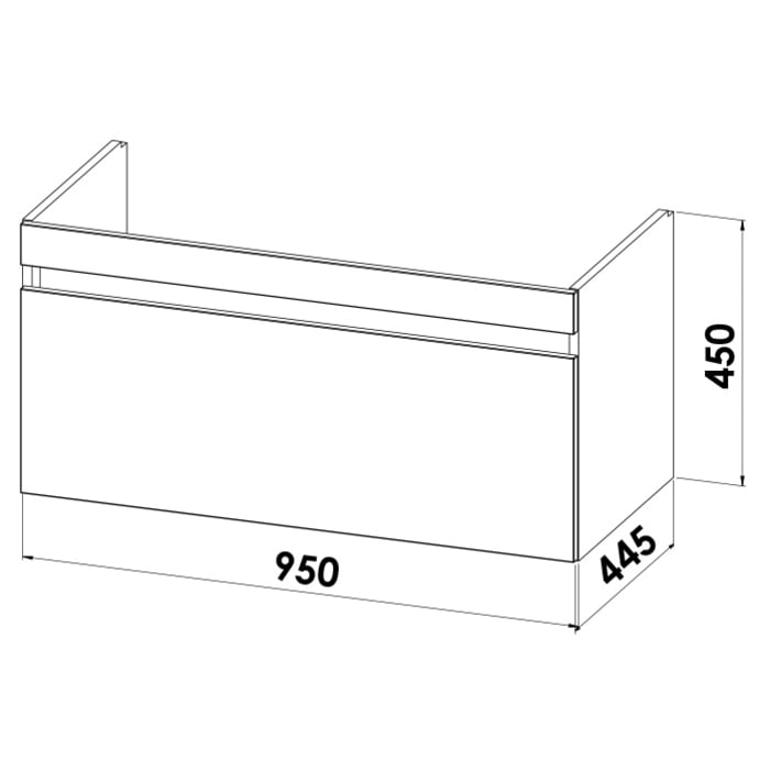 Lodge Waschtischunterschrank 95 cm mit 1 Auszug für Waschtisch Duravit Vero Air