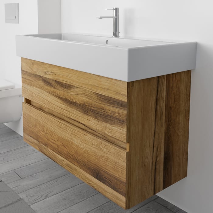 Lodge Waschtischunterschrank 95 cm mit 2 Auszügen für Waschtisch Duravit Vero Air