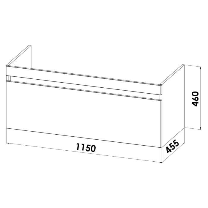 Lodge Waschtischunterschrank 115 cm mit 1 Auszug für Waschtisch Geberit iCon