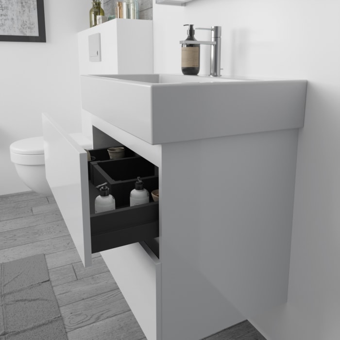 Lodge Waschtischunterschrank 66 cm mit 2 Auszügen für Waschtisch Duravit Vero Air